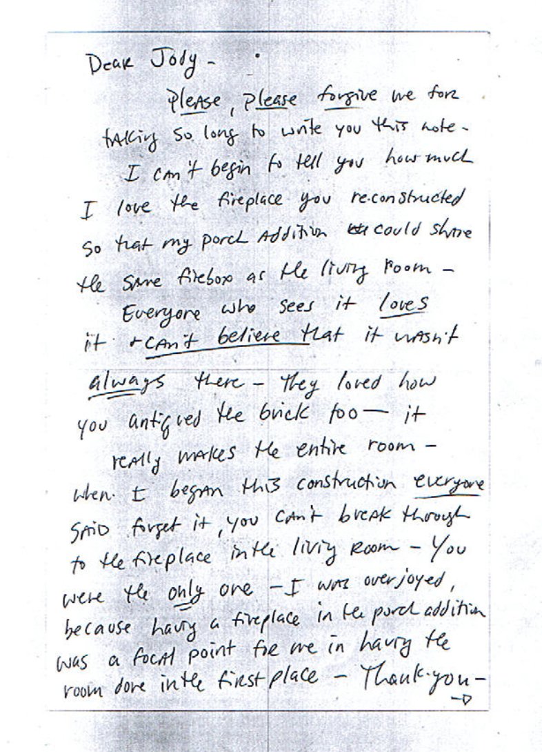 Handwritten letter from a Mission, Kansas customer, dated January 14, 2004